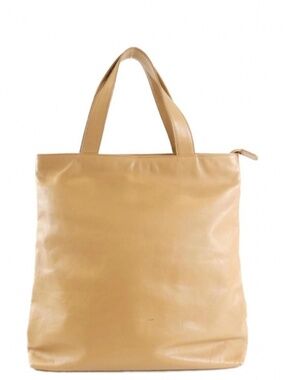 Authentic Chanel vintage tote beige tan with cc embossed